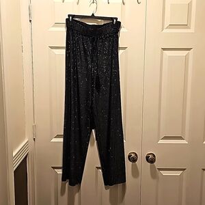 Victoria's Secret Black Velvet Glitter Embellished Pants